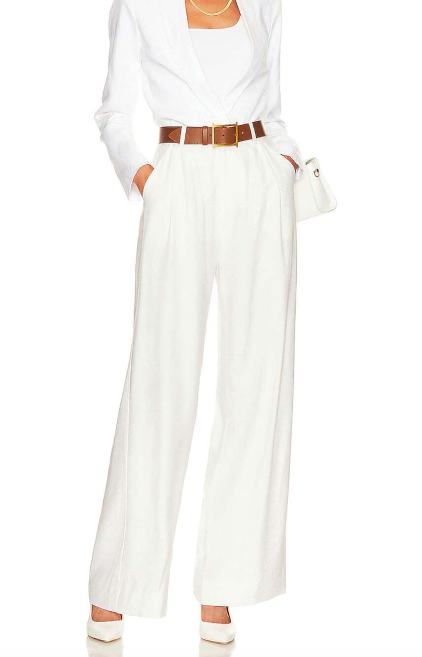 Nonchalant the Label Fabi Wide Leg Pant in White Size Small Trousers